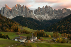 Poster Italy Santa Maddalena Autumn