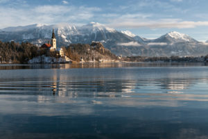 Poster Slovenia Bled Winter 2